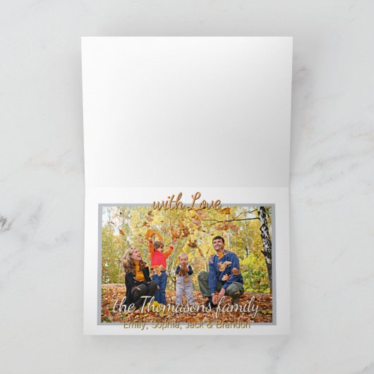 Aangepaste Pompoen Sinaasappel Groene Strepen Patr Feestdagen Kaart (Binnen)