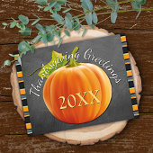 Aangepaste Pompoen Sinaasappel Groene Strepen Patr Feestdagen Kaart