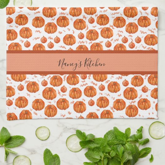 Aangepaste pompoen theedoek (Gevouwen)