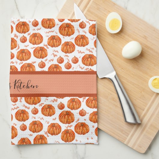 Aangepaste pompoen theedoek (Quarter Fold)