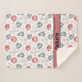 Aangepaste pompoen voor Halloween Cute Ghost Bone Sherpa Deken (Voorkant (horizontaal))