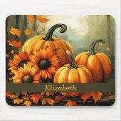 Aangepaste Pompoen Zonnebloem Herfst Herfst Thema Muismat (Voorkant)