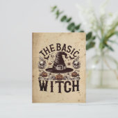 Aangepaste  Pompoen Zwart Pet Halloween Heks Briefkaart (Staand voorkant)