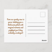 Aangepaste  Pompoen Zwart Pet Halloween Heks Briefkaart (Achterkant)