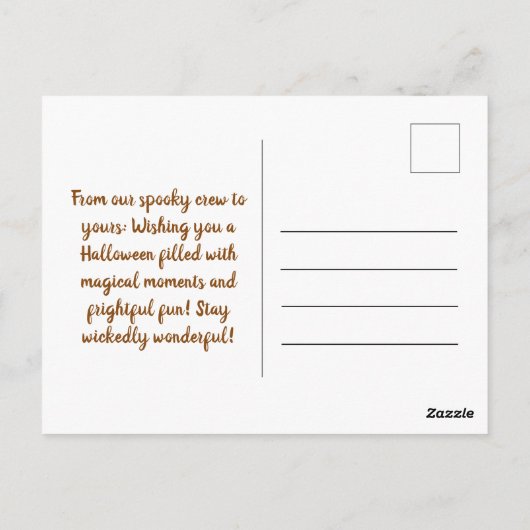 Aangepaste  Pompoen Zwart Pet Halloween Heks Briefkaart (Achterkant)