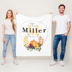 Aangepaste pompoenflorale pompoen fleece deken