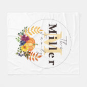 Aangepaste pompoenflorale pompoen fleece deken (Voorkant (Horizontaal))