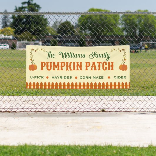 Aangepaste pompoenveld banner, herfstfeest bord spandoek (Insitu)