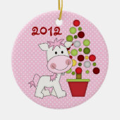 Aangepaste Pony en kerstboom Keramisch Ornament (Voorkant)