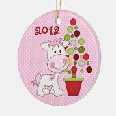 Aangepaste Pony en kerstboom Keramisch Ornament (Links)