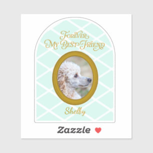 Aangepaste Poodle Foto & Naam Sticker Voor Altijd
