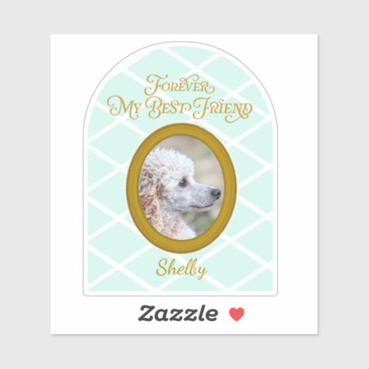 Aangepaste Poodle Foto & Naam Sticker Voor Altijd (Vel)