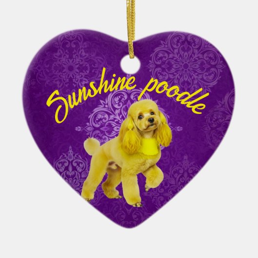 Aangepaste Poodle-hartornament - Een leuke cadeau  Keramisch Ornament (Voorkant)