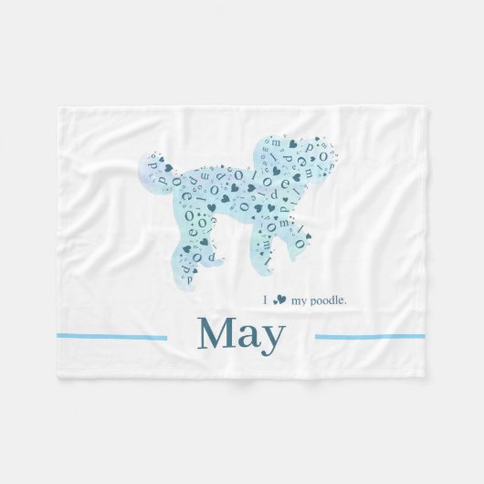 Aangepaste Poodle | Knuffelige Hond Moeder Fleece  Deken (Voorkant (Horizontaal))