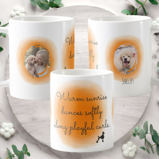 Aangepaste Poodle-mok in pastel oranje waterverf Koffiemok