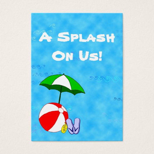 Aangepaste Pool Party Event Drink Meal Ticket Visitekaartjes (Voorkant)