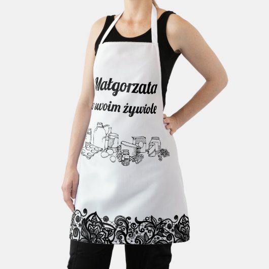 Aangepaste Poolse pron met kant afdrukken Schort (Insitu)