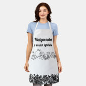 Aangepaste Poolse pron met kant afdrukken Schort (Gedragen)