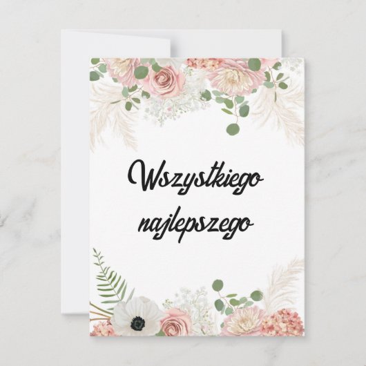 Aangepaste Poolse verjaardagskaart (Voorkant)