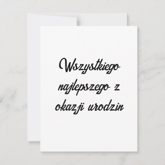 Aangepaste Poolse verjaardagskaart (Achterkant)