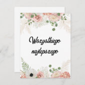 Aangepaste Poolse verjaardagskaart (Voorkant / Achterkant)