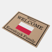 Aangepaste Poolse Vlag Familie Naam Deurmat (Schuin)
