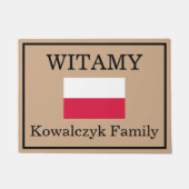 Aangepaste Poolse vlag Naam deurmat (Voorkant)