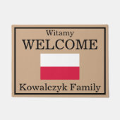 Aangepaste Poolse vlag Naam deurmat (Voorkant)