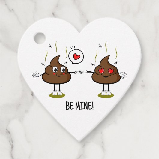 Aangepaste poop Emoji Love Couple Bedankjes Labels (Voorkant)