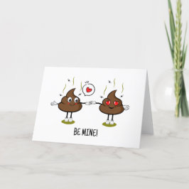 Aangepaste poop Emoji Love Couple Feestdagen Kaart