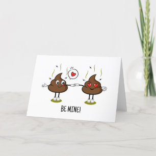 Aangepaste poop Emoji Love Couple Feestdagen Kaart
