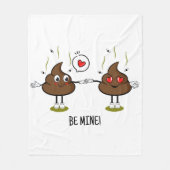 Aangepaste poop Emoji Love Couple Fleece Deken (Voorkant)