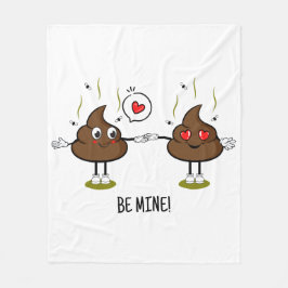 Aangepaste poop Emoji Love Couple Fleece Deken