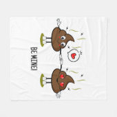 Aangepaste poop Emoji Love Couple Fleece Deken (Voorkant (Horizontaal))