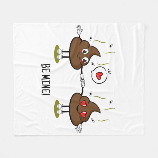 Aangepaste poop Emoji Love Couple Fleece Deken (Voorkant (Horizontaal))