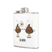 Aangepaste poop Emoji Love Couple Heupfles (Links)