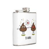 Aangepaste poop Emoji Love Couple Heupfles (Rechts)