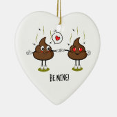 Aangepaste poop Emoji Love Couple Keramisch Ornament (Rechts)