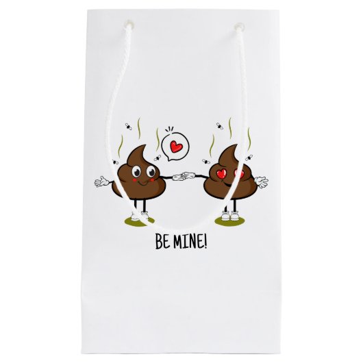 Aangepaste poop Emoji Love Couple Klein Cadeauzakje (Voorkant)