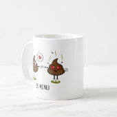 Aangepaste poop Emoji Love Couple Koffiemok (Voorkant links)