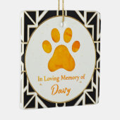 Aangepaste pootafdruk Memorial Pet Loss Keepsake Keramisch Ornament (Rechts)
