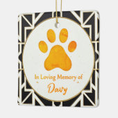Aangepaste pootafdruk Memorial Pet Loss Keepsake Keramisch Ornament (Links)