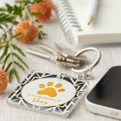 Aangepaste pootafdruk Memorial Pet Loss Keepsake Sleutelhanger (Voorkant Rechts)