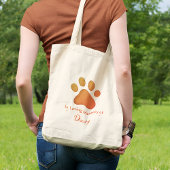 Aangepaste pootafdruk Memorial Pet Loss Keepsake Tote Bag