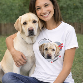 Aangepaste Pootafdruk op mijn hart Hond Liefhebber T-shirt