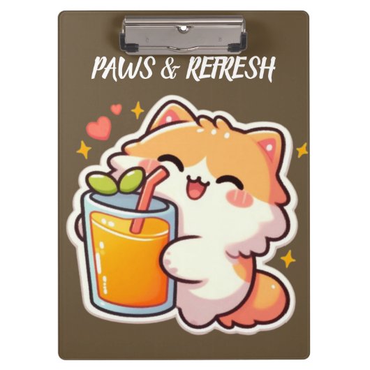 Aangepaste Pootjes en Refresh Cute Kat Ontwerp Klembord (Voorkant)