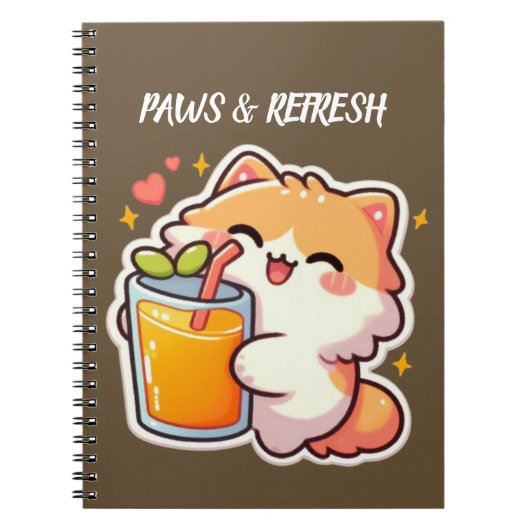 Aangepaste Pootjes en Refresh Cute Kat Ontwerp Notitieboek (Voorkant)