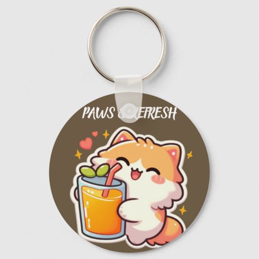 Aangepaste Pootjes en Refresh Cute Kat Ontwerp Sleutelhanger (Voorkant)