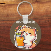 Aangepaste Pootjes en Refresh Cute Kat Ontwerp Sleutelhanger (Voorkant)