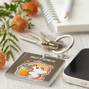 Aangepaste Pootjes en Refresh Cute Kat Ontwerp Sleutelhanger